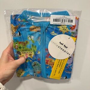 Little Sleepies Blue World Map Pajamas